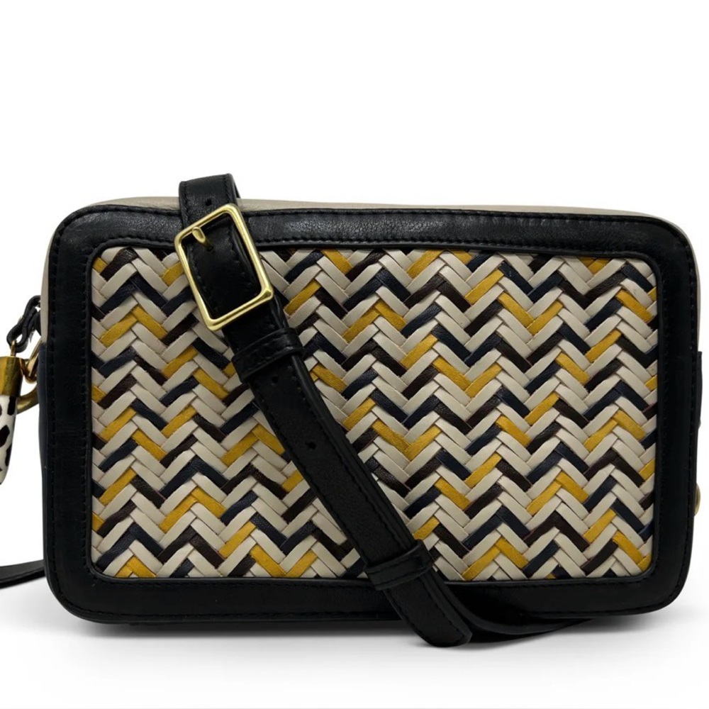 Kempton & Co Stylish Black and Yellow Woven Women's Bag